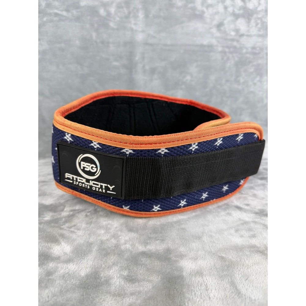 Fitplicity Sports Gear Weightlifting Belt Womens Medium Blue Stars Excellent